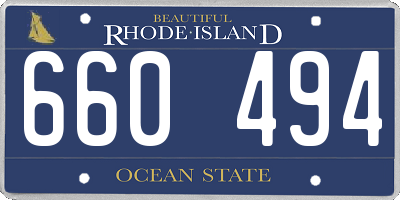 RI license plate 660494