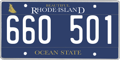 RI license plate 660501