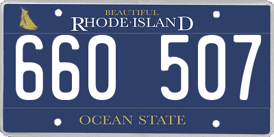 RI license plate 660507