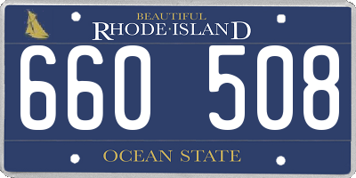 RI license plate 660508