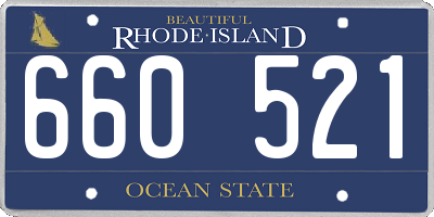 RI license plate 660521