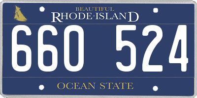 RI license plate 660524