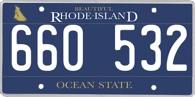 RI license plate 660532