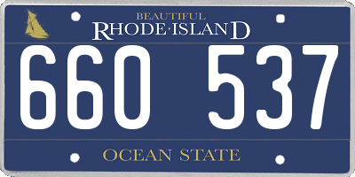 RI license plate 660537
