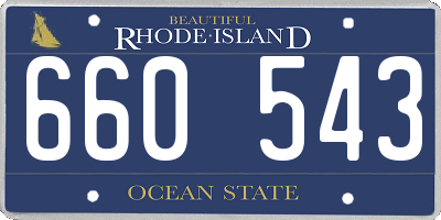 RI license plate 660543