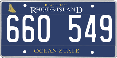 RI license plate 660549