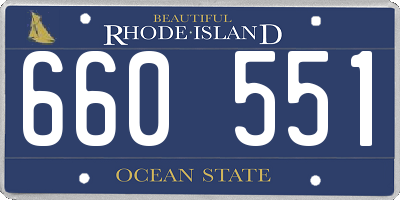RI license plate 660551