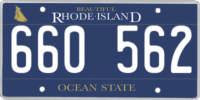 RI license plate 660562