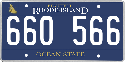 RI license plate 660566