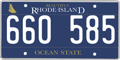 RI license plate 660585