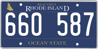 RI license plate 660587