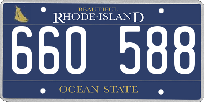 RI license plate 660588