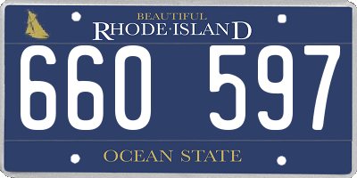 RI license plate 660597