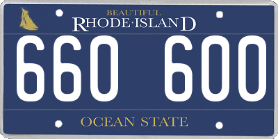 RI license plate 660600