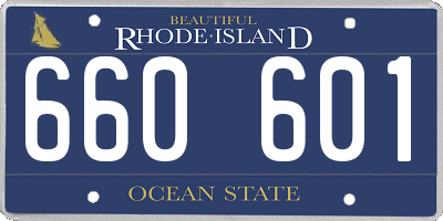 RI license plate 660601
