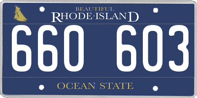 RI license plate 660603