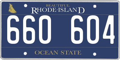 RI license plate 660604