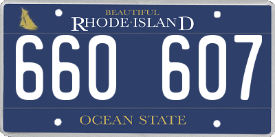 RI license plate 660607