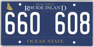 RI license plate 660608