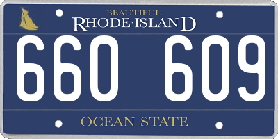 RI license plate 660609