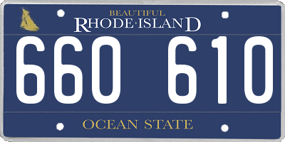 RI license plate 660610