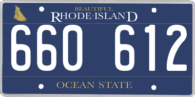 RI license plate 660612