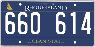 RI license plate 660614