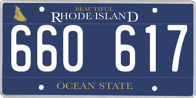 RI license plate 660617