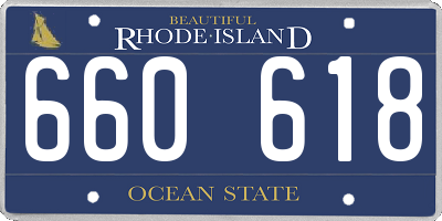 RI license plate 660618
