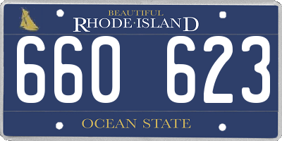 RI license plate 660623