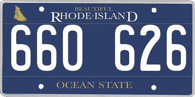 RI license plate 660626