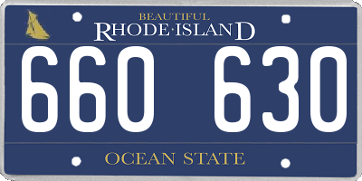 RI license plate 660630