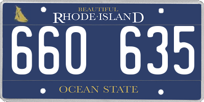 RI license plate 660635