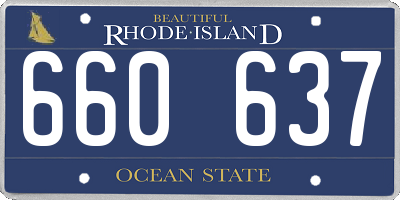 RI license plate 660637