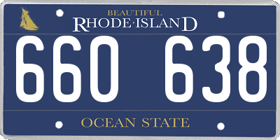 RI license plate 660638