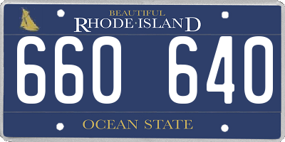 RI license plate 660640
