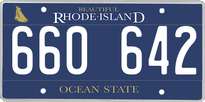 RI license plate 660642