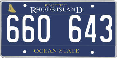 RI license plate 660643