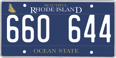 RI license plate 660644