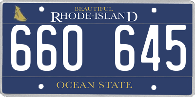 RI license plate 660645