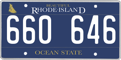 RI license plate 660646