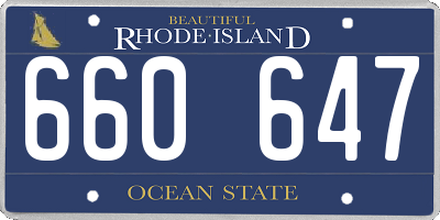 RI license plate 660647