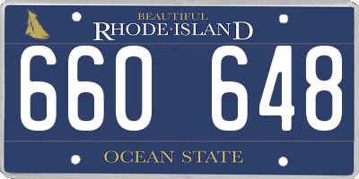 RI license plate 660648