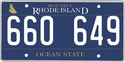 RI license plate 660649