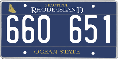 RI license plate 660651
