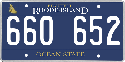 RI license plate 660652