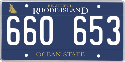 RI license plate 660653