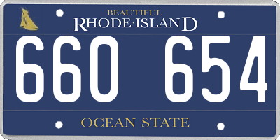 RI license plate 660654