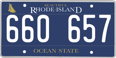 RI license plate 660657