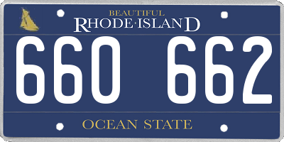 RI license plate 660662